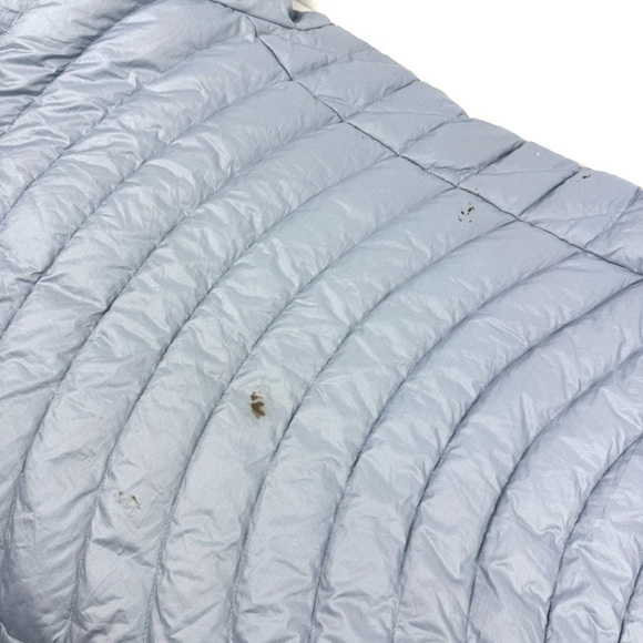 Patagonia Down Sweater Jacket  XL Light Blue Yellow Womens Zip Up FLAWED READ - Picture 10 of 12